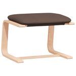 vidaXL Chaise de relaxation avec repose-pied Marron foncé Tissu