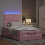vidaXL Cadre de lit ottoman avec matelas rose 120x190 cm velours