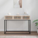 vidaXL Table console blanc 105x30x75 cm bois d'ingénierie et fer