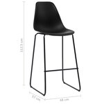 vidaXL Chaises de bar lot de 2 noir plastique