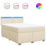 vidaXL Sommier à lattes de lit avec matelas Crème 140x190 cm Tissu