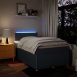 vidaXL Sommier à lattes de lit avec matelas Bleu 120x200 cm Tissu