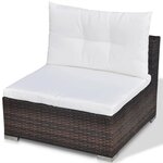 vidaXL Salon de jardin avec coussins 5 Pièces Résine tressée Marron