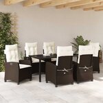 vidaXL Ensemble de salle à manger pour jardin 7 Pièces Marron polyrotin