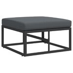 vidaXL Ensemble de canapé de jardin avec coussin 4 Pièces Noir Aluminium