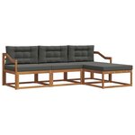 vidaXL Ensemble de canapés d'extérieur 4 Pièces Naturel et Anthracite