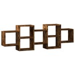 vidaXL Étagère murale chêne fumé 129x18x42 cm bois d'ingénierie