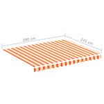 vidaXL Tissu de remplacement pour auvent Jaune et orange 3x2 5 m