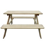 vidaXL Table de pique-nique pour enfants 89 x 89 6 x 50 8 cm Pinède