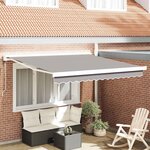 vidaXL Auvent Rétractable Gris clair 300 x 250 cm Tissu  Métal