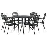vidaXL Ensemble de chaises de jardin empilables 7 Pièces anthracite