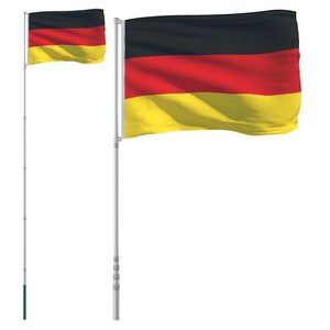 vidaXL Drapeau de l'Allemagne et mât 5 55 m Aluminium