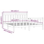 vidaXL Cadre de lit sans matelas noir bois massif de pin 200x200 cm