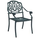 vidaXL Chaises de jardin lot de 2 vert aluminium coulé