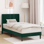 vidaXL Cadre de lit avec tête de lit Vert foncé 90 x 190 cm Velours
