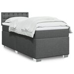vidaXL Sommier à lattes de lit avec matelas Gris foncé 100x200cm Tissu