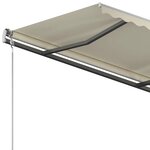 vidaXL Auvent automatique rétractable avec poteaux 4 5x3 m Crème