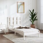 vidaXL Cadre de lit Blanc Bois de pin massif 90x200 cm
