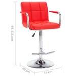 vidaXL Tabourets de bar lot de 2 rouge similicuir