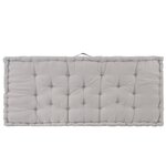 vidaXL Coussins de plancher de palette lot de 2 Coton Gris