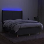 vidaXL Sommier à lattes de lit matelas LED Gris foncé 140x190 cm Tissu