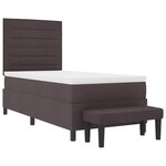 vidaXL Lit à ressorts avec matelas Marron foncé 90 x 200 cm tissu