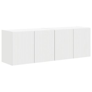 vidaXL Meuble TV mural 2 Pièces Blanc 59 5 x 31 x 40 cm Bois d'ingénierie