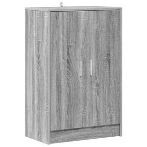 vidaXL Meuble à chaussures Sonoma gris 60x35x92 cm Bois d'ingénierie