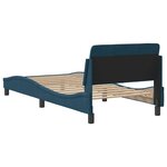 vidaXL Cadre de lit avec tête de lit Dover bleu 90x200 cm velours