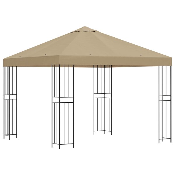 vidaXL Pavillon 3 x 3 m Beige Polyester et Acier 190 gsm
