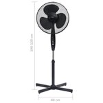 vidaXL Ventilateur sur pied Φ40 cm 120 cm Noir