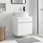 vidaXL Meuble de lavabo mural Blanc brillant 49 x 44 5 x 65 5 cm