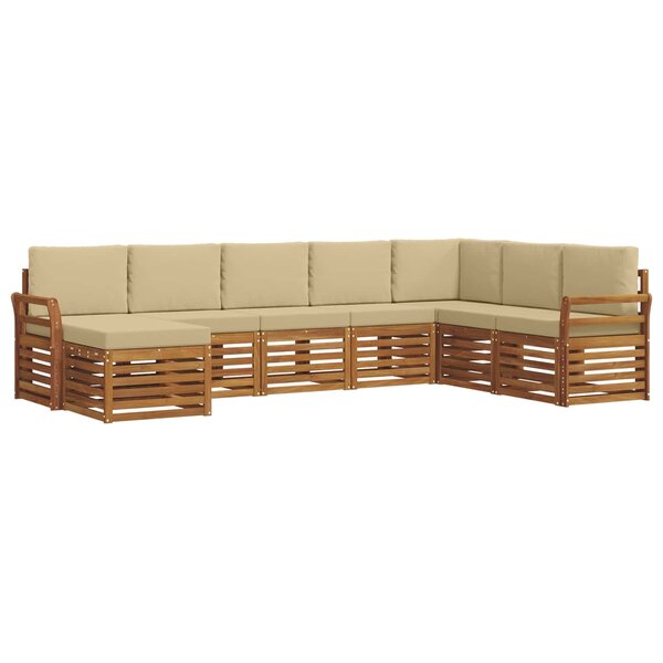 vidaXL Ensemble de canapés d'extérieur 8 pc Naturel et Beige
