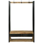 vidaXL Porte-Vêtements avec crochets et étagères 110x40x185 cm Bois de manguier massif
