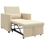vidaXL Canapé-lit Simple Convertible 3-en-1 Crème Tissu