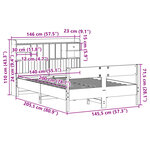 vidaXL Lit bibliothèque sans matelas blanc 140x200 cm bois pin massif
