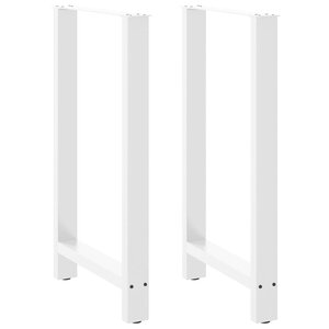 vidaXL Pieds de table de bar Blanc 2 pièces 60 x (100-101) cm Acier