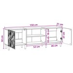 vidaXL Meuble TV 150 x 31 x 50 cm Bois ancien Bois d'ingénierie