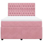 vidaXL Sommier à lattes de lit avec matelas Rose 140x200 cm Velours