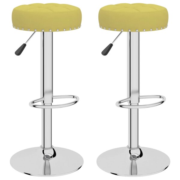 vidaXL Tabourets de bar lot de 2 vert tissu