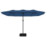 vidaXL Parasol de jardin à double tête avec LED bleu azuré 449x265 cm