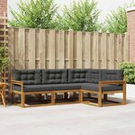 vidaXL Ensemble de canapés d'extérieur 4 Pièces Naturel et Anthracite
