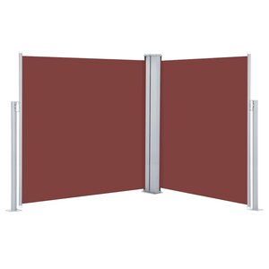 vidaXL Auvent latéral rétractable Marron 140 x 600 cm