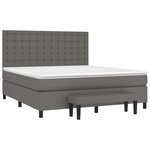 vidaXL Sommier à lattes de lit avec matelas Gris 180x200 cm Similicuir