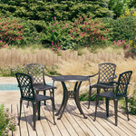 vidaXL Ensemble de bistro 5 Pièces Aluminium coulé Noir