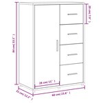 vidaXL Buffet noir 60x31x84 cm bois d'ingénierie