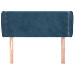 vidaXL Tête de lit avec oreilles Bleu foncé 103x23x78/88 cm Velours