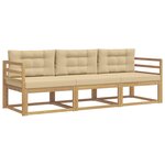 vidaXL Ensemble de canapés d'extérieur 3 Pièces Blanc et Beige Polyester