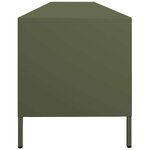 vidaXL Meuble TV vert olive 202x39x43 5 cm acier laminé à froid