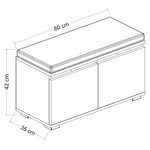 Homemania armoire à chaussures et pouf drago 80x35x42 cm blanc et noir